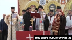 Mitropolit SPC u Crnoj Gori Joanikije, tokom početka gradnje vjerske škole u Podgorici 8.maja 2023. Foto: Media biro