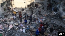 Ruševine u Rafi u južnom pojasu Gaze nakon izraelskog udara 9. decembra 2023.
​