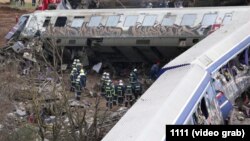 Темир жол кырсыгы болгон жер. Грекия, 1-март, 2023-жыл