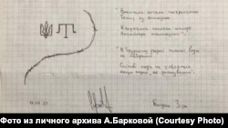 Завершальна частина одного з листів Богдана Зізи із СІЗО