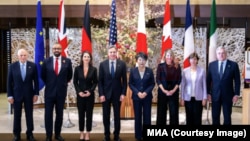Токиодогу "Чоң жетинин" саммитине катышкан тышкы иштер министрлери. 8-ноябрь, 2023-жыл.