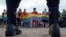 People wave rainbow flags at a gay pride rally in St. Petersburg in 2017.