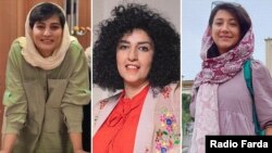 از راست: نیلوفر حامدی، نرگس محمدی و الهه محمدی