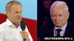 Donald Tusk dhe Jaroslaw Kaczynski, rivalët kryesorë në skenën politike polake. Fotografi nga arkivi.
