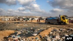 نمایی از یکی از کمپ‌های فلسطینیان در جنوب نوار غزه