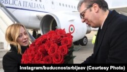 Premijerka Italije Đorđa Meloni i predsednik Srbije Aleksandar Vučić, Beograd, 3. decembar 2023. 