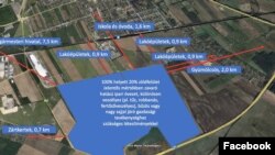 A győri tervezett ipari park helyszíne. Forrás: Szívügyünk Szentiván