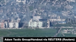 Панорама зруйнованого міста Бахмут, травень 2023 року