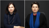 Jurnalista Europei Libere Victoria Coroban și cercetătoarea în domeniul traumei sociale Zinaida Bolea.