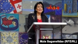 Саломе Зурабишвили на евромитинге в Тбилиси