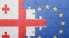 Ilustrativna fotografija, zastave Gruzije i Evropske unije