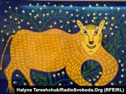 Марія Примаченко, «Молодий левчик зламав дуба й радіє» (1989 рік)