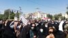People protest on the streets of Shahrekord on August 16. Demonstrations about water shortages have several parts of the country in recent weeks, including Hamedan in the west.