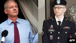 Ефрейтор Брэдли Мэнниг и основатель Wikileaks Джулиан Эссанж