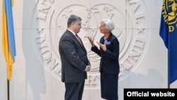 Директор-розпорядник МВФ Крістін Лаґард та президент України Петро Порошенко