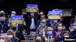  Președintele ucrainean Volodimi Zelenski s-a adresat, marți, Parlamentului European 