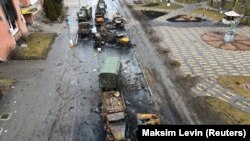 Знищена російська військова техніка на Київщині, березень 2022 року