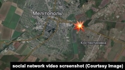 Біля окупованого Мелітополя поблизу села Костянтинівка 12 грудня стався вибух, пошкоджений міст