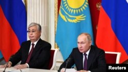 Касым-Жомарт Токаев менен Владимир Путин. Москва, Орусия. 28-ноябрь, 2022-жыл.