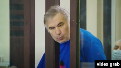 Михаил Саакашвили в зале суда (архивное фото)