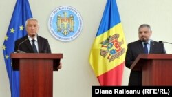 Thorbjorn Jagland și ministrul moldovean de externe Andrei Galbur