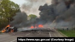 Украинанын батыш тарабындагы Ровень облусундагы кырсык катталган жер. 3-май, 2022-жыл.