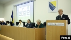 Konferencija za medije članova Centralne izborne komisije Bosne i Hercegovine u Sarajevu, 19. maja 2022.