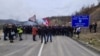 Ultradesničari na protestu u blizini granice sa Kosovom, 18. decembar 2022. 