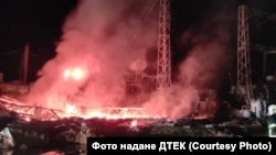 Наслідки удару по одному з об’єктів ДТЕК, архівне фото