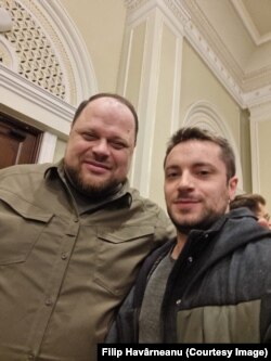 Filip Havârneanu și Ruslan Oleksiiovich Stefanciuk, președintele Parlamentului ucrainean.