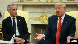 US President Donald Trump meets with Canadian Prime Minister Mark Carney in the Oval Office of the White House and announces end to bombing campaign against Huthis.