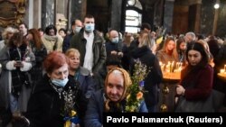 Duminica Floriilor la Lvov, în vestul Ucrainei,m 18 aprilie 2022.