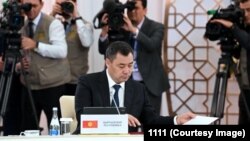 Президент Садыр Жапаров КМШ Мамлекет башчыларынын кеңешинин отурумунда. Астана. 14-октябрь, 2022