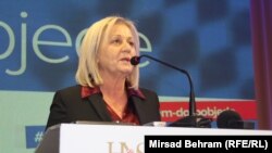 Borjana Krišto tokom konferencije za medije nakon proglašenja izbornih rezultata