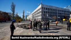 Наслідки обстрілу в центрі Києва, 10 жовтня 2022 року