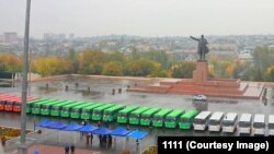 Ош шаарына жаңы автобустар алып келинди. 18-октябрь, 2022-жыл. (Сүрөт Ош мэриясына таандык).