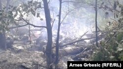 Ostaci aviona na mjestu nesreće