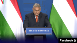 Orbán Viktor miniszterelnök nemzetközi sajtótájékoztatón Budapesten 2022. április 6-án