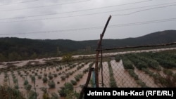 Tokë bujqësore e përmbytur në Gjadër të Lezhës, Shqipëri. 20 nëntor 2022.