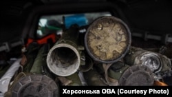 Залишки снарядів, зібраних на Херсонщині