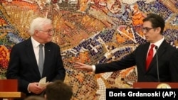 Predsednik Nemačke Frank-Valter Štajnmajer razgovarao je u Skoplju sa predsednikom Severne Makedonije Stevom Pendarovskim, 29. novembar 2022. 