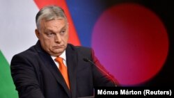 Orbán Viktor nemzetközi sajtótájékoztatóján 2022. december 21-én