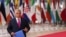 Orbán Viktor miniszterelnök a brüsszeli uniós csúcsra érkezik 2022. május 30-án