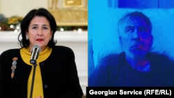 Саломе Зурабишвили и Михаил Саакашвили, коллаж