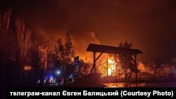 Мелитополдогу өрт тутанган жерлердин бири. 11-декабрь, 2022-жыл.