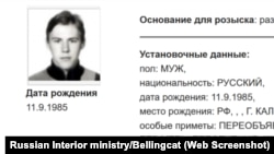 Скрін витягу з бази МВС РФ про Віктора Черкасова 