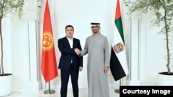 Президент Садыр Жапаров БАЭнин президенти Мухаммед бин Заед Аль Нахайян менен жолугушту. Абу- Даби. 31-октябрь, 2022-жыл.