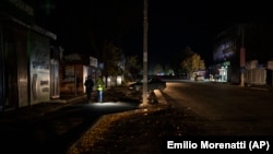 Áramszünet Kijev külvárosában, Borogyankában 2022 novemberében