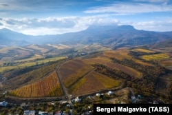Алушта. Краєвид на виноградники, ілюстраційне фото