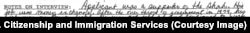 یادداشت‌هایی از مصاحبه یک افسر مهاجرت ایالات متحده با رضا در سال ۱۹۸۹. سوابق به دست آمده توسط رادیو فردا، بخش‌هایی از ادعای مصباحی در مورد رضا را تأیید می کند، از جمله اینکه او «سلطنت‌طلب» بود و دارایی‌هایش پس از انقلاب توقیف شده بود.
